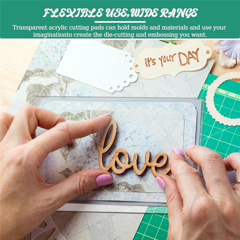 

Good-6 Pieces Clear Acrylic Cutting Pads 8.7 X 6.1 Inches Clear Cutting Plate Acrylic Cutting Pads For Embossing Crafting
