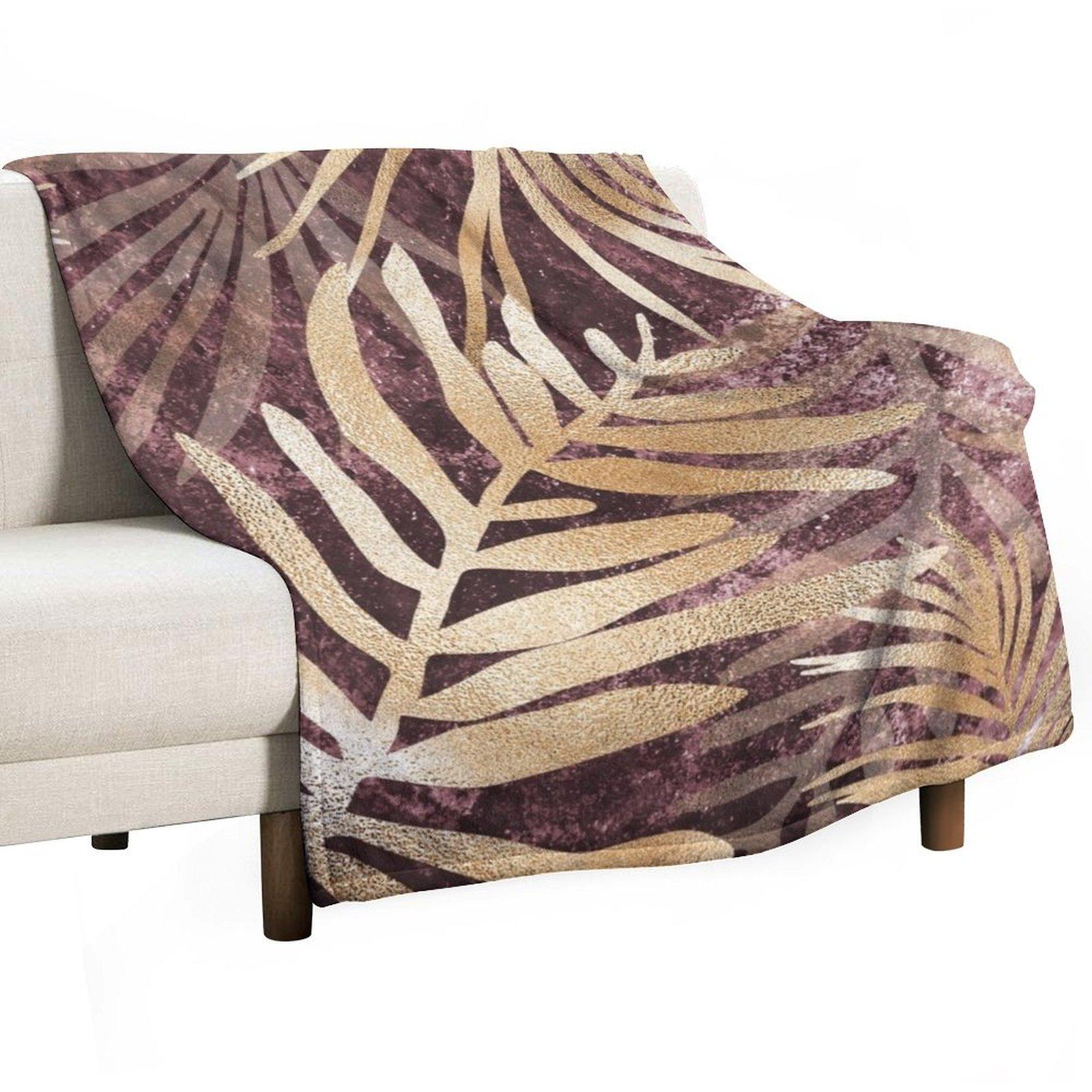 Роскошный плед с листьями папоротника, туристический, большой плед на диван, одеяла-комфортеры 30x40in