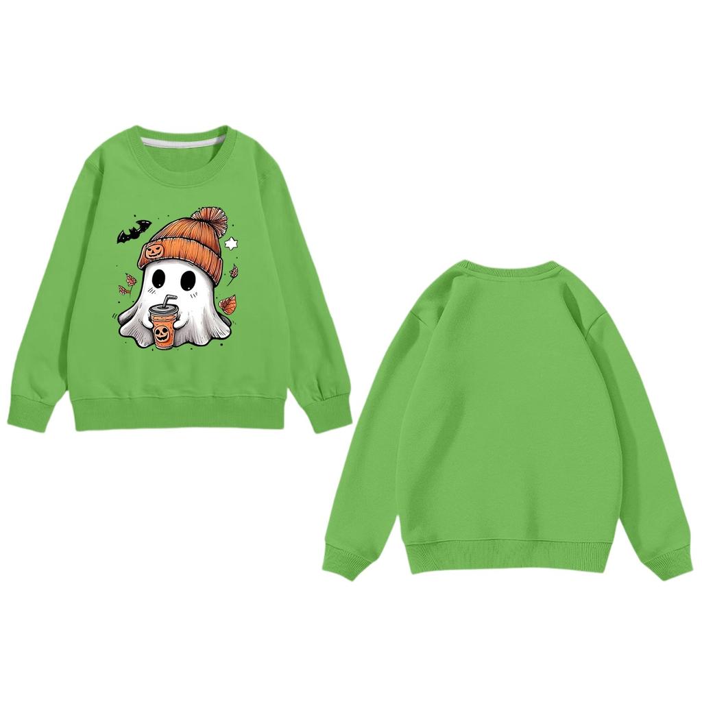 Children's Fashion Loose-fitting Casual Halloween Long-sleeved Printed Round Neck Sweatshirt
