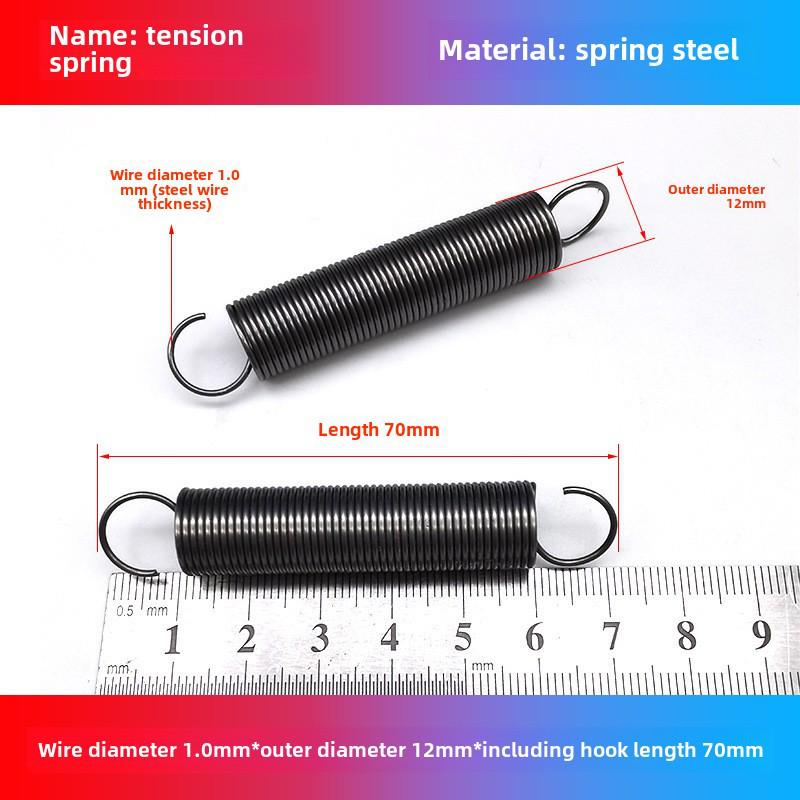 1.0mm Yellow Spring Steel Tension Spring with Hook Clamp for Mop Brake Binding Machine