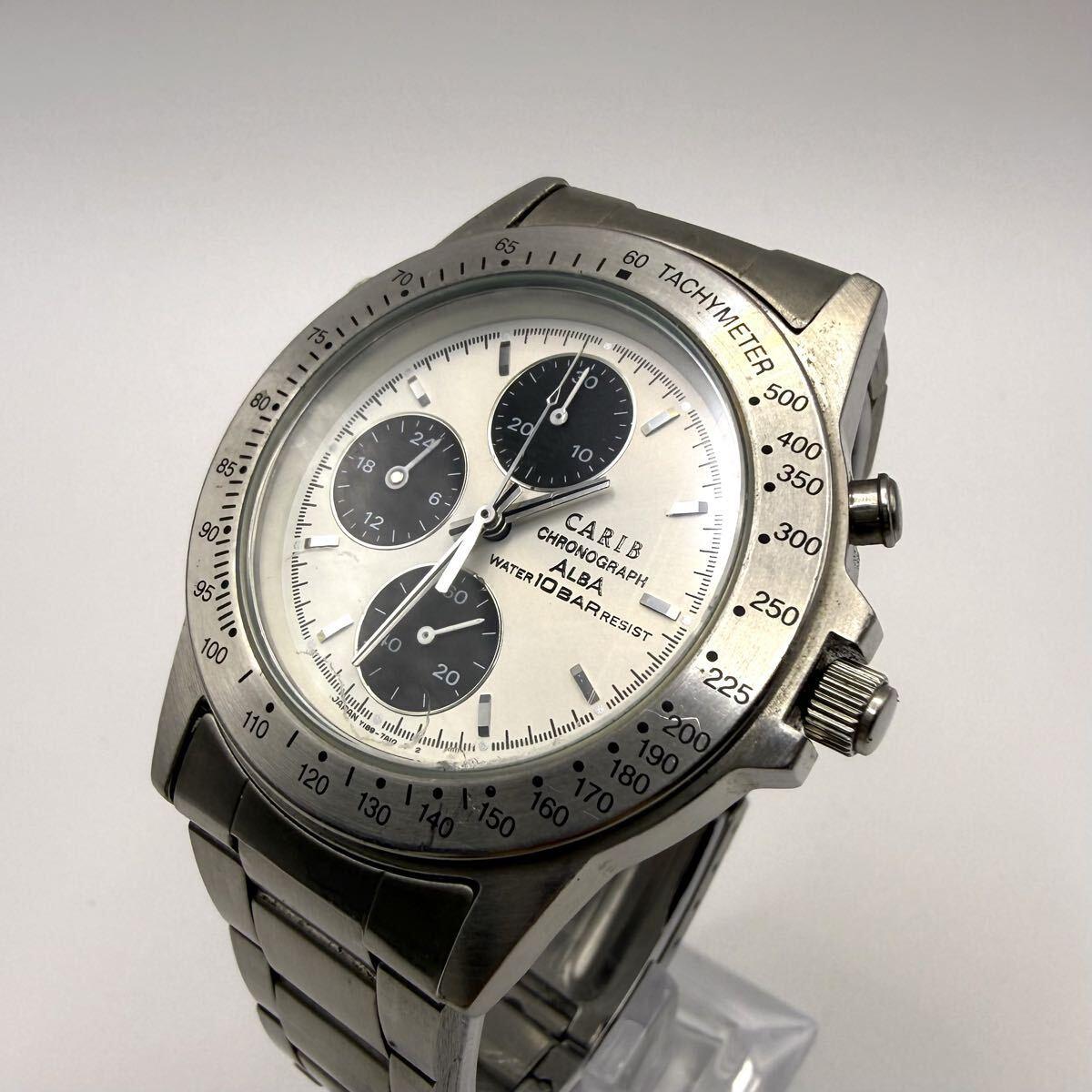[Working/New Battery] SEIKO ALBA CARIB Chronograph Men s Watch Seiko ALBA Alba Quartz