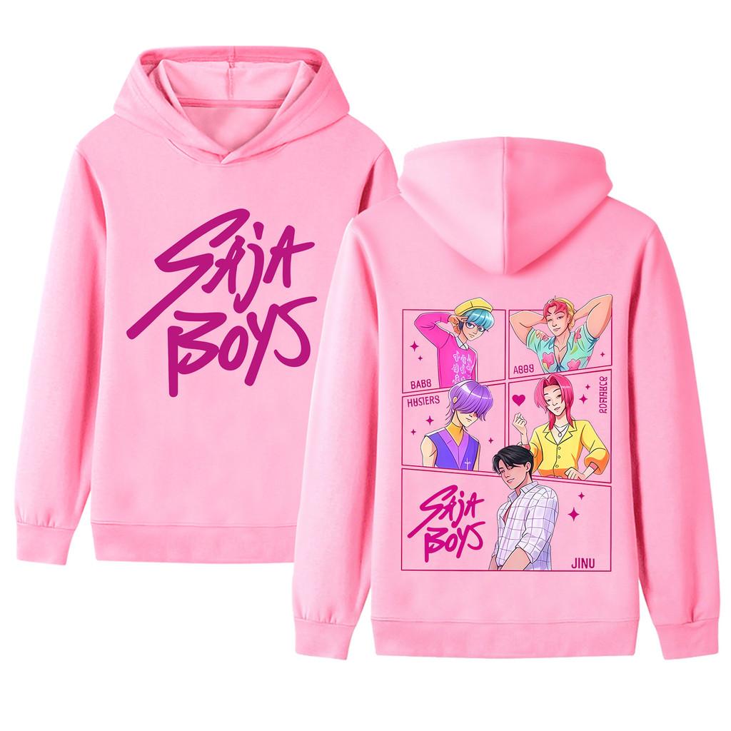 B1217-2 Kids Boys Girls Kpop Rumi Zoey Mira Sajaboys Double-sided Print Long Sleeves Hoodie