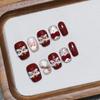 Red Cat Eye Lion Nail Art Stickers - Detachable Handmade Wearable Nails