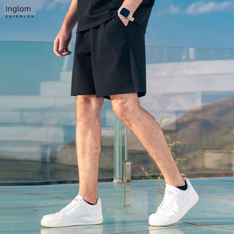 

Yingjuelun Мягкие спортивные трикотажные шорты в американском стиле из воздушного слоя для мужчин, летние однотонные свободные шорты до колена, спортивные штаны Yahei X L