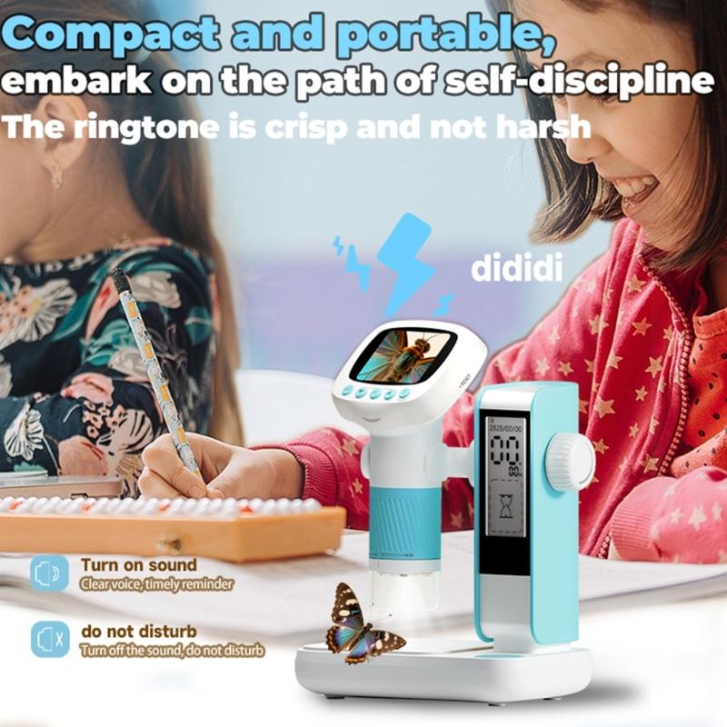Children Microscope 1000X Magnification 2Inch Color Display Ergonomic Grip Microscope For Backyard Exploration