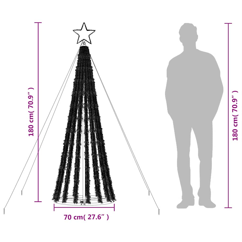 LED Christmas Tree 275 Multicolor LEDs 180 cm