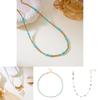 Bohemian Turquoise Shell Pendant Necklace With Stainless Steel Chain For Summer Vacation Style