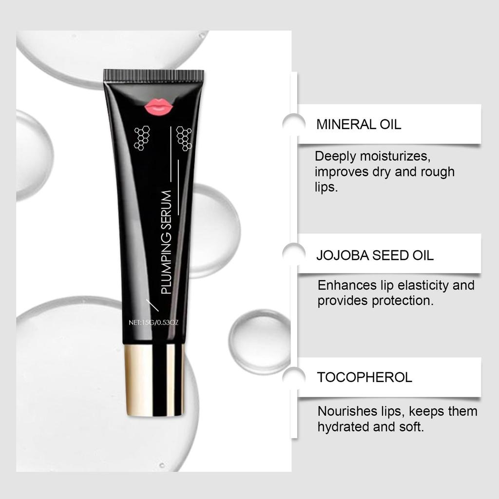 Lip Plumping Serum Long Lasting Moisturizing Skin Elasticity Improvement Reduce Fine Lines Lip Gloss for Lip Volumizing Serum