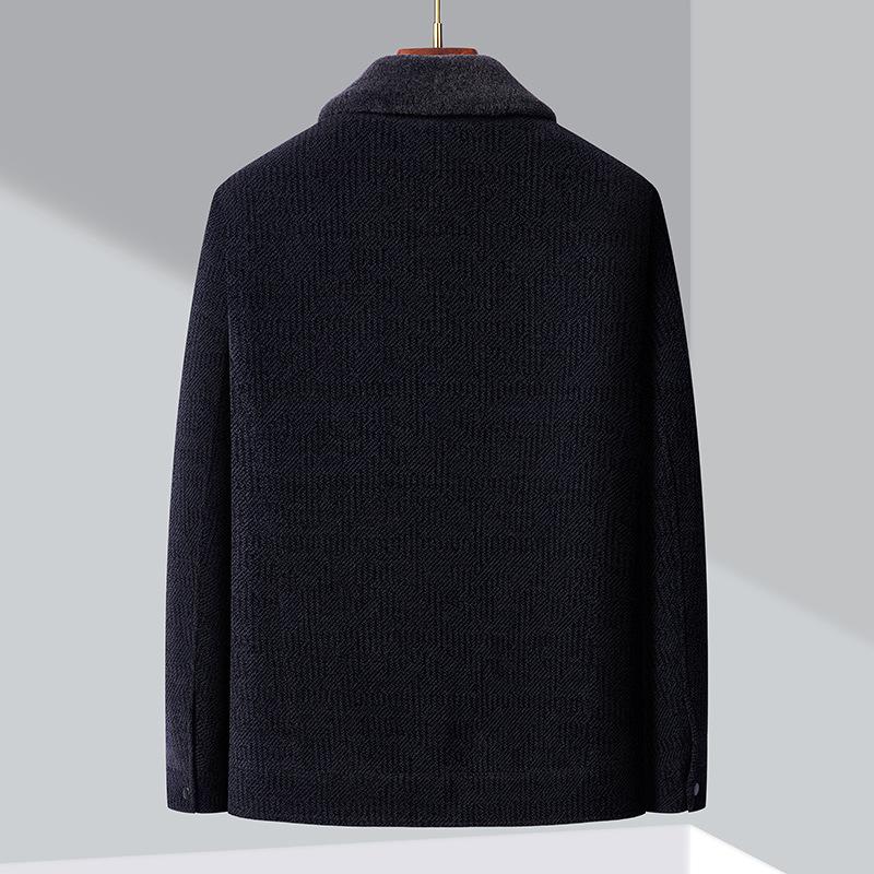 Fleece Thickened Men's Jacket Winter Daddy Lapel Warm Fashion Business Casual