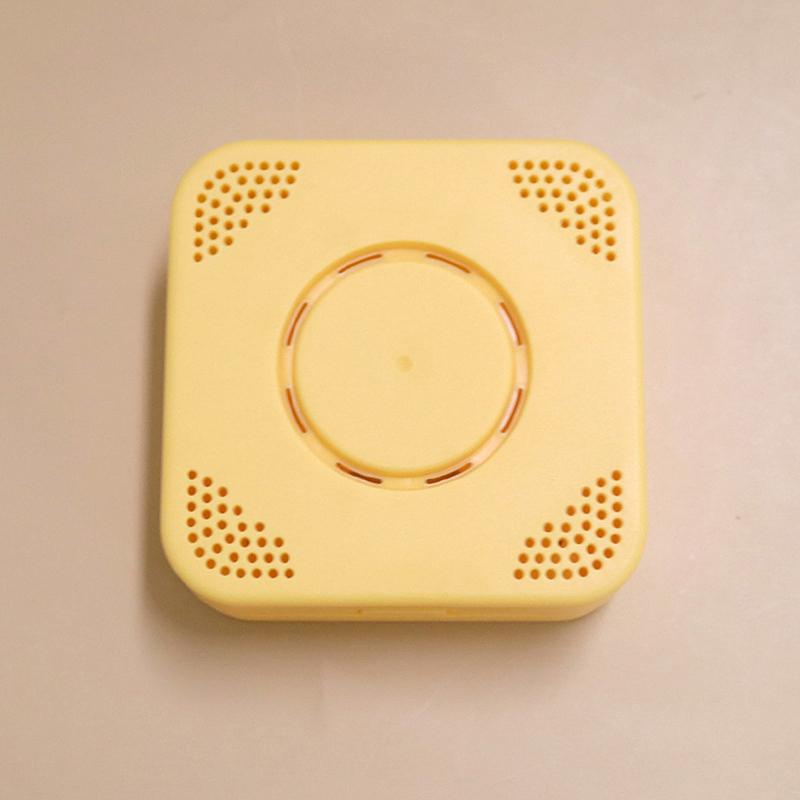 

Большая коробка для хранения пуховки для пудры, дышащий чехол для пуховки для пудры, двойное использование, сухая влажная пудра, не ешьте, органайзер для макияжа жёлтый