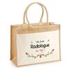 Jute Tote Bag with a Pocket from a Top Radiologist | Women's Career Gift Birthday Christmas Large Pouch Shopping Bag