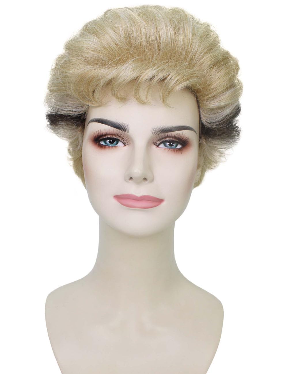 

Wigs2you Premium Women s H-5713 Blanche Blonde Wig with Black Streak for Halloween and Parties
