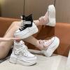 Fashion Fashion Spring Black Thick Sole Casual Dad Shoes Breathable Chunky Sneakers Lace-up 8CM High Platform Sports Shoes Zapatos Mujer