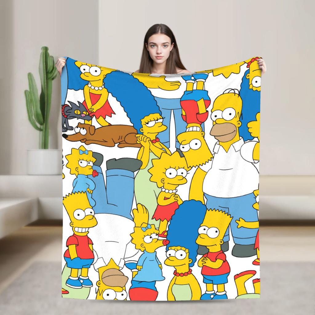 Blanket The S-Simpsons Travel Office Flannel Bedding Throws For Couch Chair Super Warm Design Bedspread Birthday Present