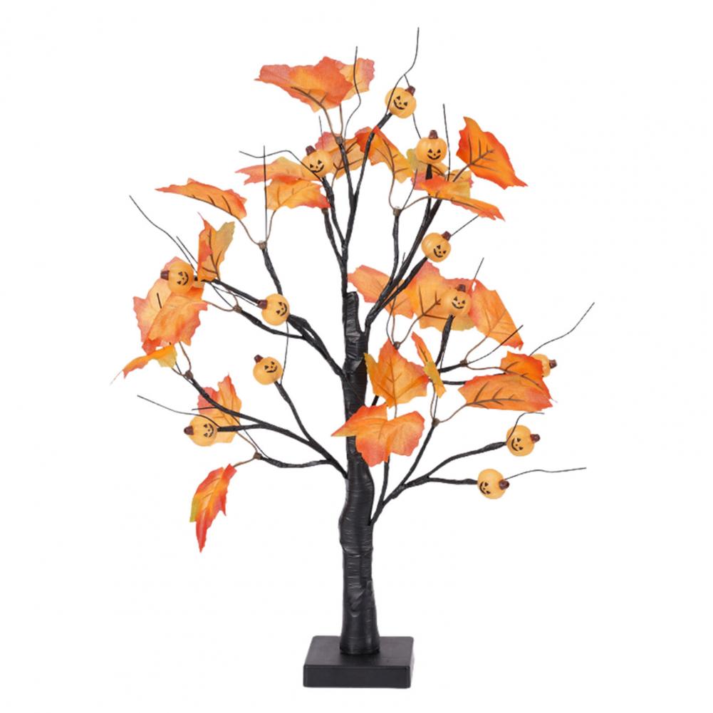 Led Halloween Tree Glowing Halloween Tree Spooky Halloween Tree Ghost Light Set for Indoor Table Decor 24 Inches Led Glowing