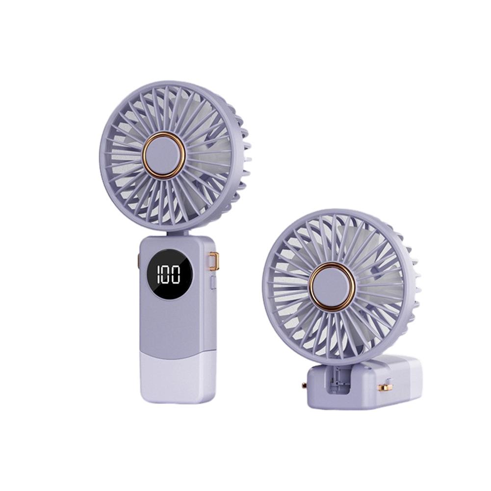 

Portable Fan, Personal Fan Handheld With 5 Speed, Large Digital Screen, Built-in 1200mAh Battery, Hanging Rope, 90 Foldable Neck Fan For Outdoor purple#0