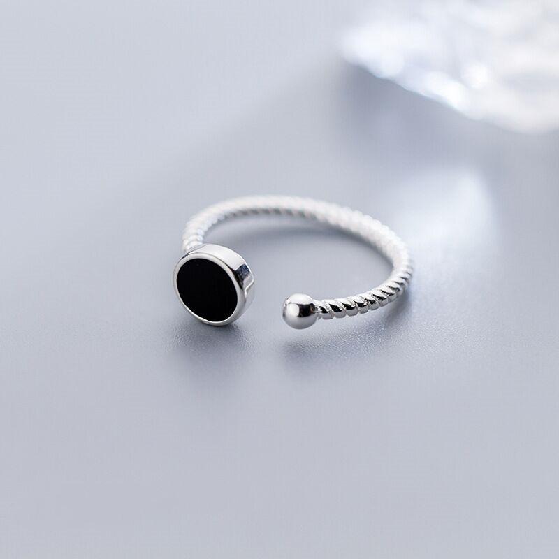 New in 925 Silver Drip Glue Round Rings For Women Vintage Luxury Jewelry Accessories Jewellery Money 925