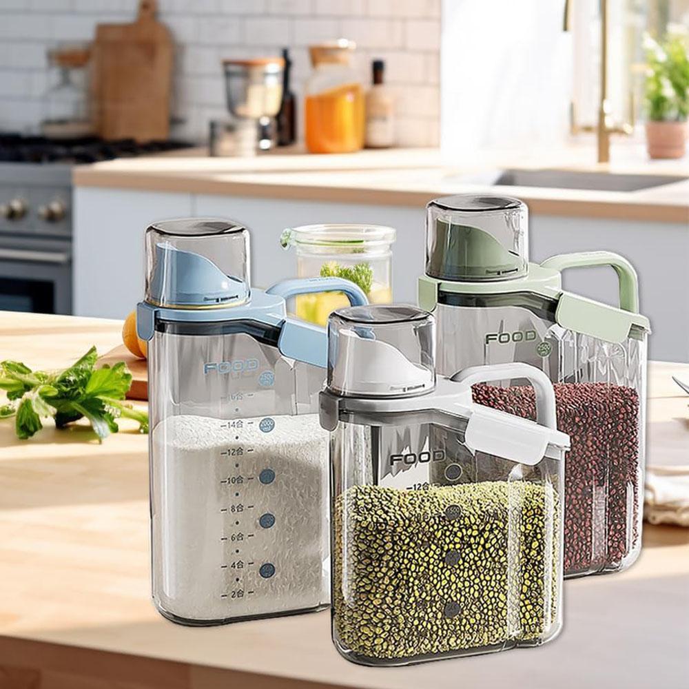 Moisture-Proof Storage Container for Grains Pet Food Snacks Transparent Sealed Food Storage Jar Kitchen Organizer for Dry Foods