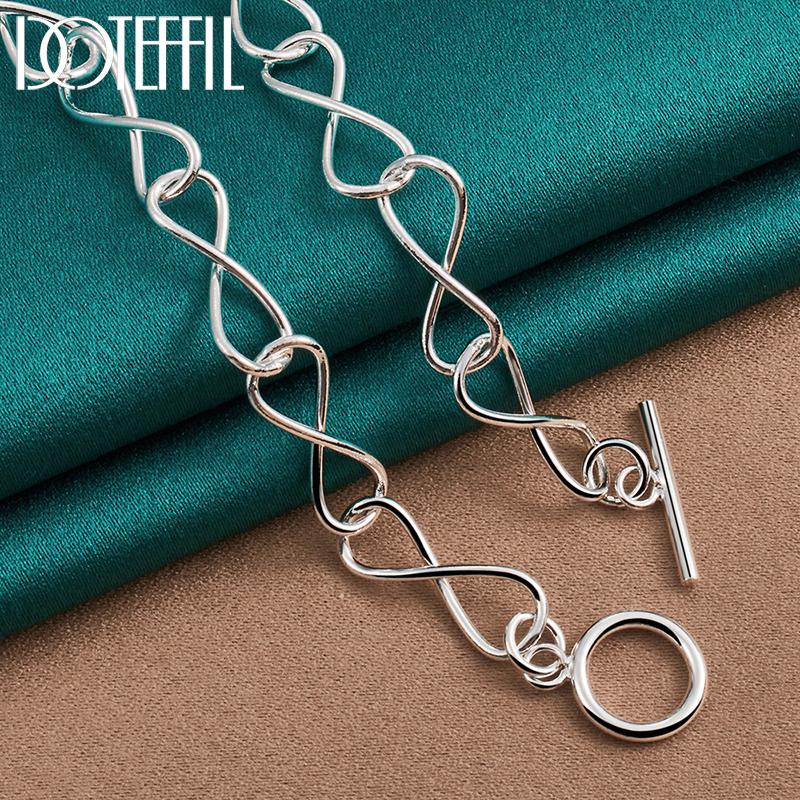 Octagonal Chain Necklace Gift Party Silver Fashion Jewelry