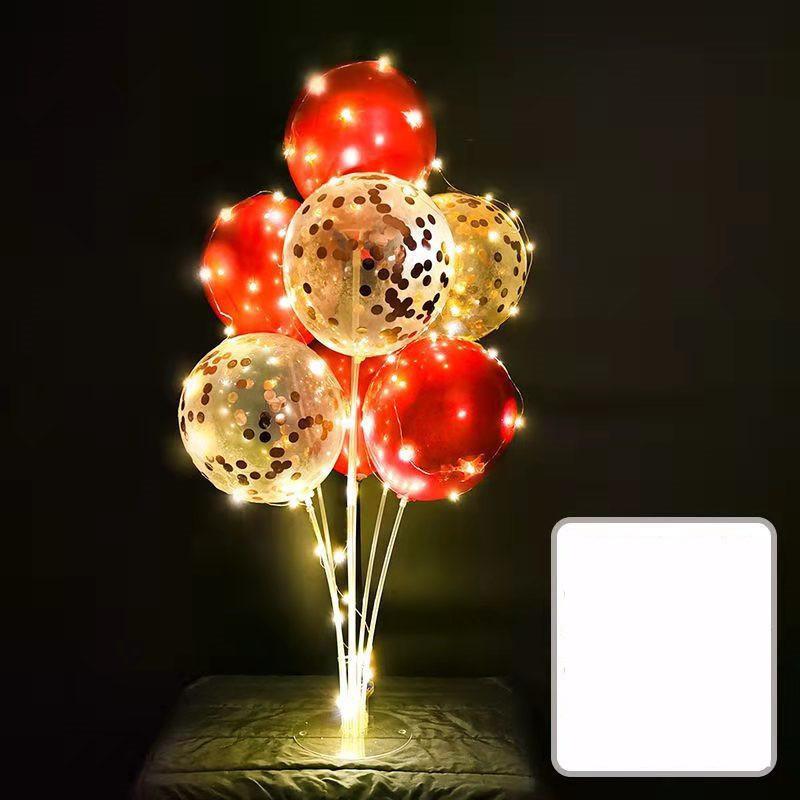 LED-Tüll-Ballon mit Säulenständer, leuchtender transparenter Bobo-Ballon-Ständer, LED-Lichterketten, Hochzeit, Geburtstag, Party-Dekorationen