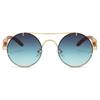 Retro Double-Beam Leopard Head Round Sunglasses for Men & Women - Trendy & Stylish
