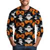 Men's Halloween Printed  Collar Three-Quarter Sleeve