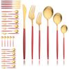 Black Gold 36Pcs Matte Flatware Dinnerware Set Knife Dessert Fork Spoon Dinner Set Stainless Steel Tableware Kitchen Cutlery Set