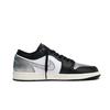 Jordan Air Jordan 1 Black Silver Toes Abrasion Resistant Low Top Vintage Basketball Shoes Men's Silver Black 553558-081(Team664-S-SBOX)