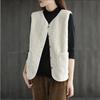 Vests New Spring Autumn Women Button Waistcoat Lamb Hair Winter Thermal Warm Thick Fleece Vests Sleeveless Jacket Ladies Coats