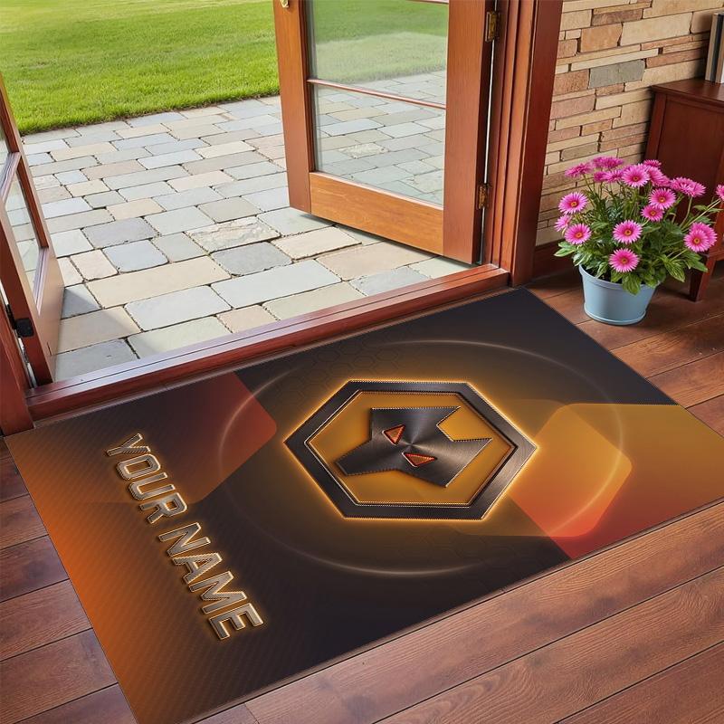 Crystal Velvet Rug Custom Name Text, Soft Non Slip Floor Mat Home DecorWolverhampton Wanderers Football