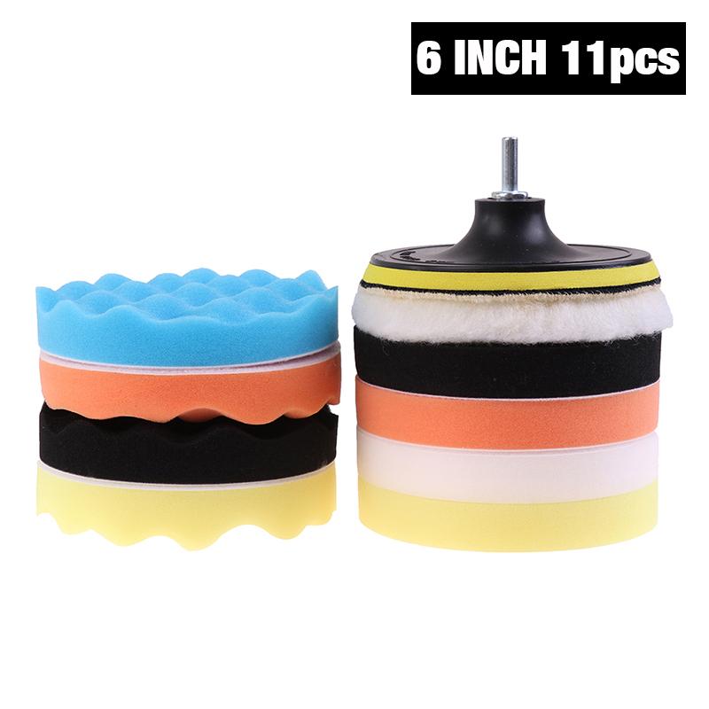 5/11Pcs Buffing Pad 3''4''5''6'' Inch Car Sponge Polishing Pad Kit Abrasive Polisher Drill Adapter Waxing Compound Tools Accessory