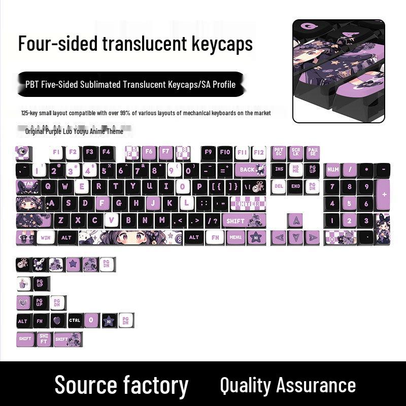 Four-Sided Translucent Color Keycaps for Customized Mechanical Keyboard