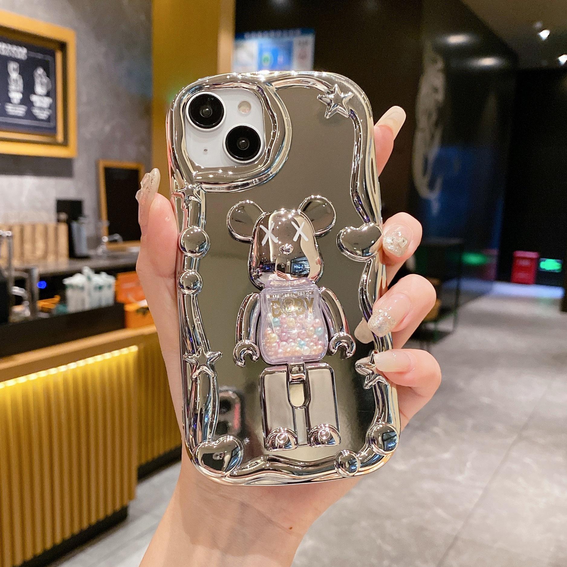 

The Electroplated Mirror Is Suitable for The IPhone16pro Phone Case Holder and The Apple 13 14 Anti Drop Soft Case Fashion Mirror Apple 12