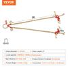 Cadena de remolque G80 de 5/16" x 3' Cadena en V Estrobo Ganchos RTJ y de agarre Grúa 10800 lbs