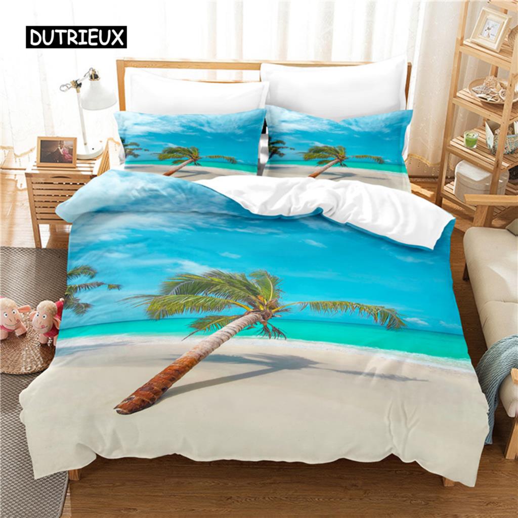 Coconut Tree Beach Bedding Set Duvet Cover Set 3d Bedding Digital Printing Bed Linen Queen Size Bedding Set Fashion Design