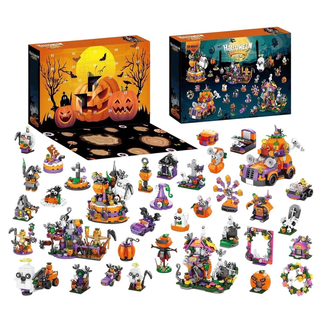 Halloween Building Block Box Set with Draw Surprise Party Favors for Kids Boys and Girls