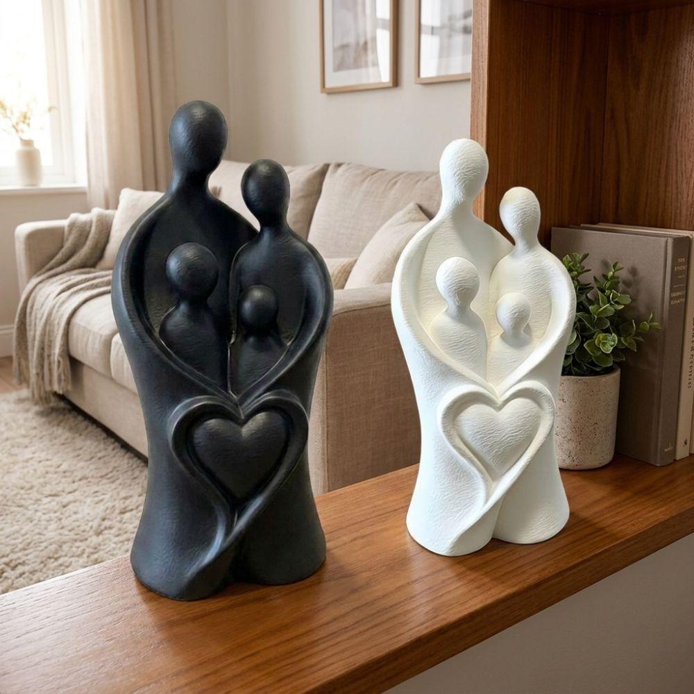 3D Printed Child Hug Heart Art Figurine Unique Abstract Heart Family Sculpture Living Room Decor