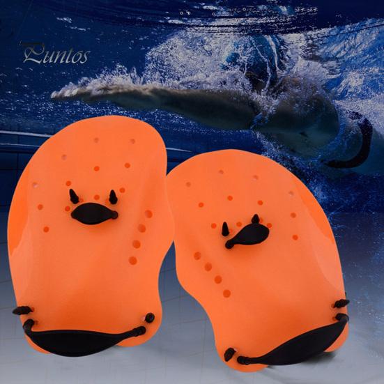 Kids Swim Fins 1 Pair Beginner Hand Paddles Swimming with Strap Ergonomic Shape Ultralight Training Children Diving Aid Tool