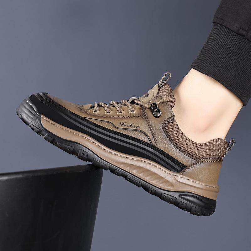 Модные черные коричневые мужские кроссовки для походов — фото 3