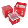 Luxury Rotating Acrylic Jewelry Box with Preserved Rose, Teddy Bear, and Birthday Cake Design