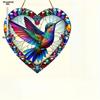 Bohemian Style Hummingbird Heart Catcher - Wall-Mounted Art with Stained Glass Effect, No Electricity Required, Perfect for 11 Festive Occasions, Nurs