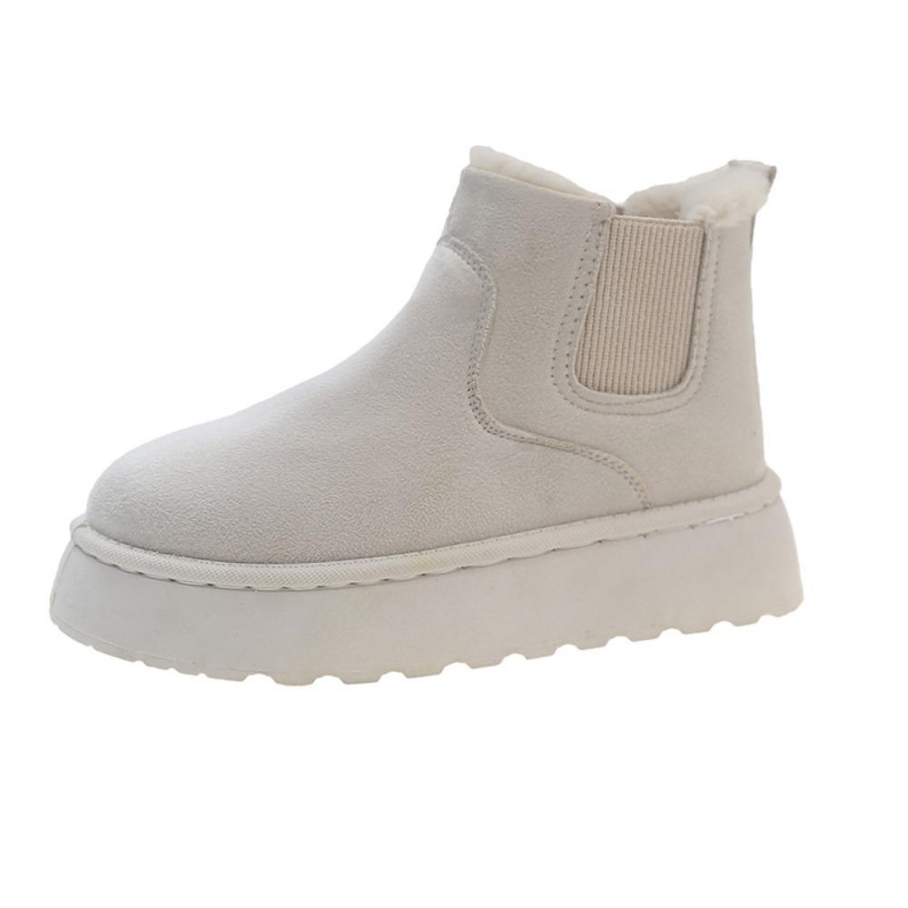 2025 Winter Neue Damen Schneestiefel mit dicker Sohle - Fleecegefütterte, verdickte Slip-on Warme Brot-Baumwollstiefel