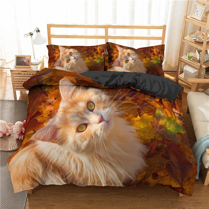 Lovely Cat Butterfly 3D Duvet Cover Sets Adult Kids Pattern Duvet Cover Set Double Queen King Size Bedclothes Modern  Bed Linen