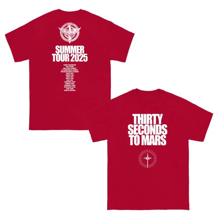 Summer Tour t shirt Summer Tour 2025 Tee Thirty Seconds to Mars red S