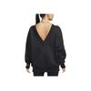 Nike Solid Color Knitted V-Neck Long Sleeve Sweater Women Sweater Black FB8318-010