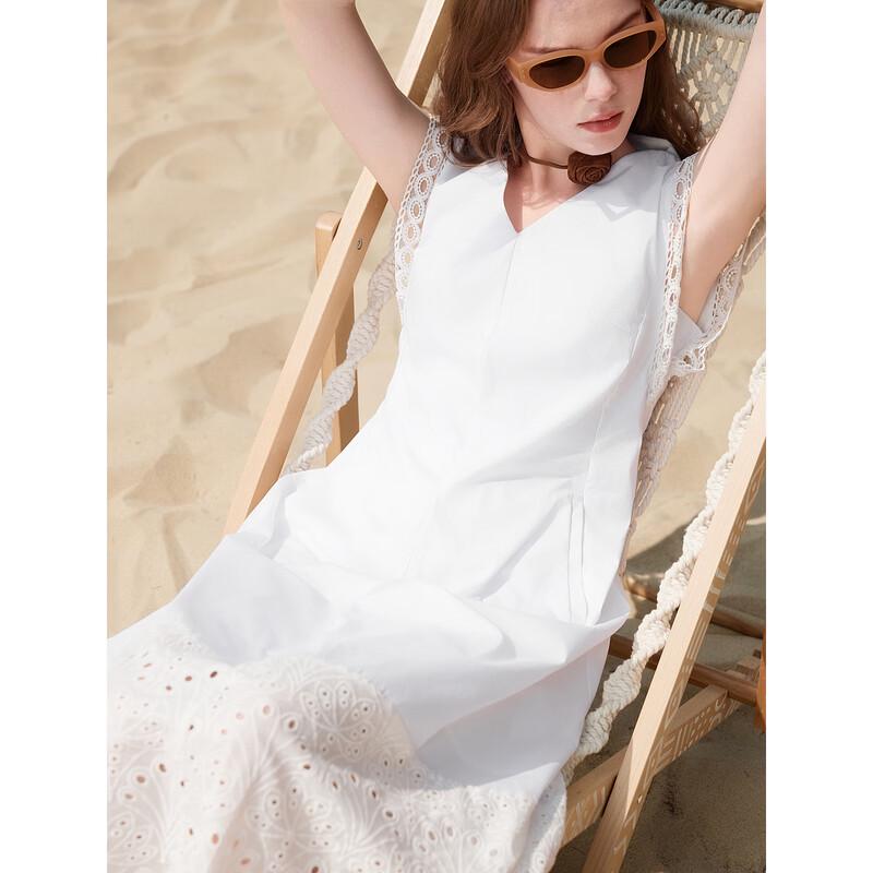 ELLE French Lace V-Neck Sleeveless Dress M