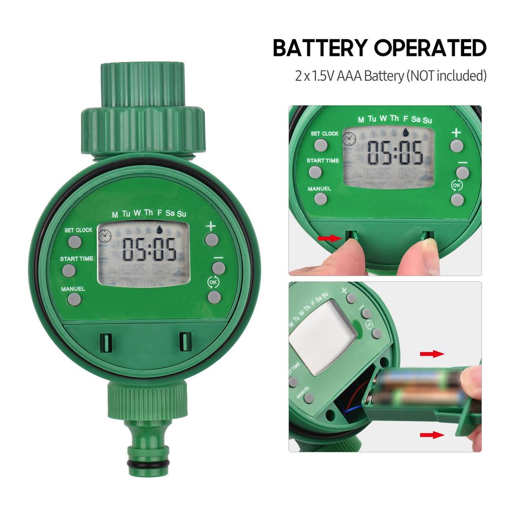 Garden Water Timer Digital Display G1 2 Thread Automatic Watering Timer for Balcony Lawn Greenhouse