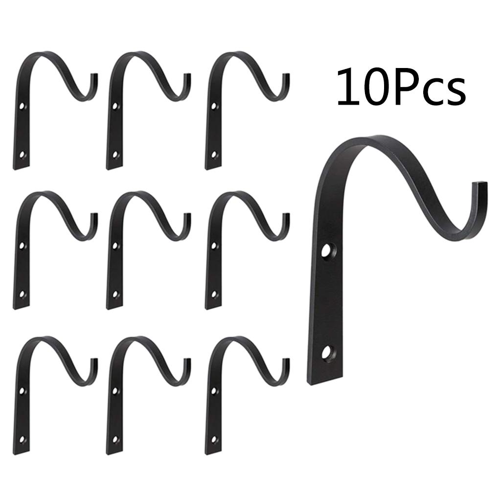 10pcs Wall Mounted Bracket Hook Black Hanging Bracket Hook for Birds Feeders S чёрный