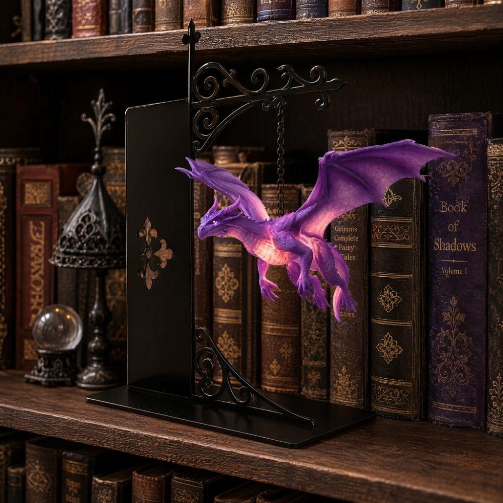 Vintage Bookshelf Lantern Light Purple Bookshelf Ghost Light Dragon Bookshelf Lamp Reading