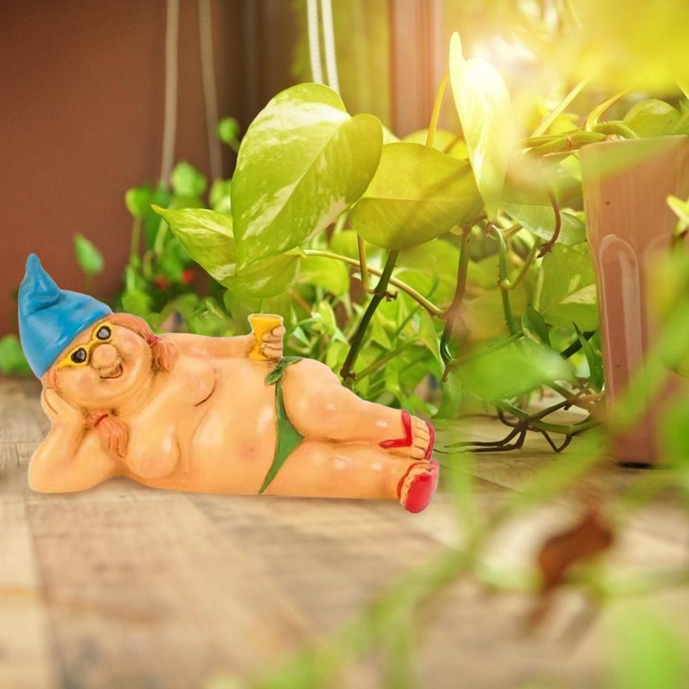 Garten-Kobold-Kunst-Dekoration, lustige Elfenstatue, Harz-Zwerg, freche Gartenstatue für den Hausgarten